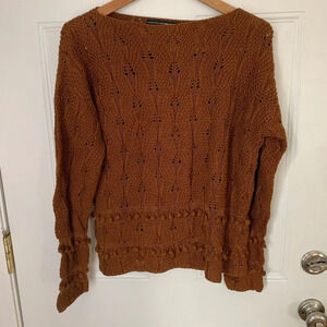 Orange Boho Knit Top